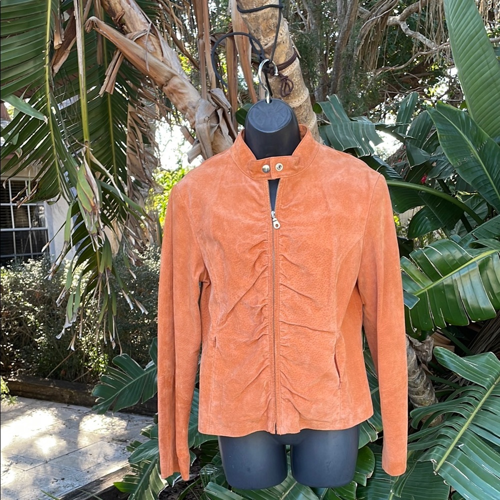 Wilsons leather ruched suede jacket